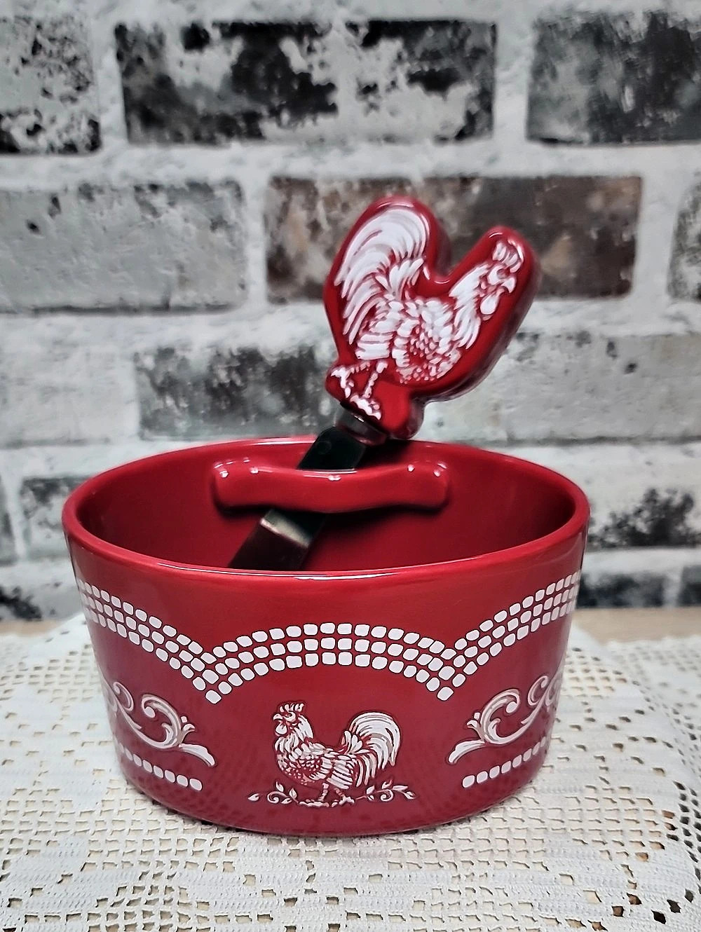 Temp-tations Doodle Doo Red Rooster Dip Serving Set